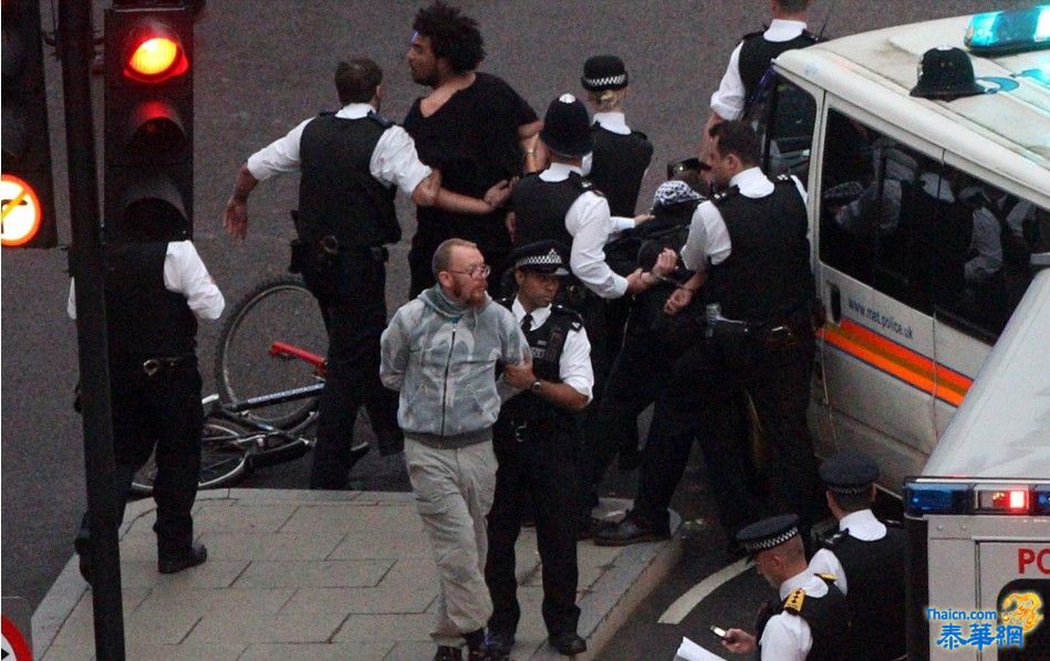 奥运抗议者上街示威遭逮捕