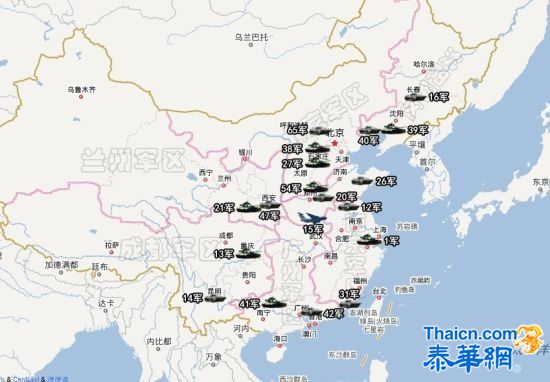 解放军陆军18个集团军分布图公布 8个拱卫首都