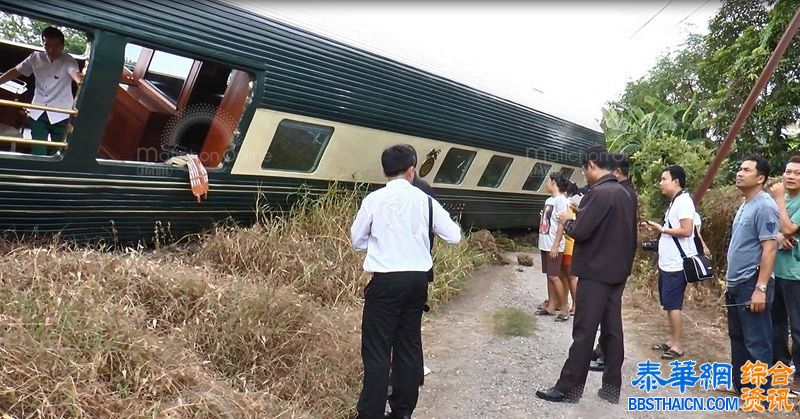 东方列车叻丕府脱轨侧翻 两名日本旅客轻伤 持续降雨路基塌陷肇祸