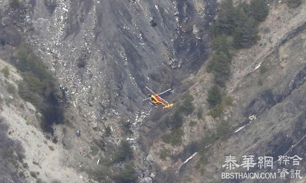 法媒发放图片显示失事客机碎片遍布高山