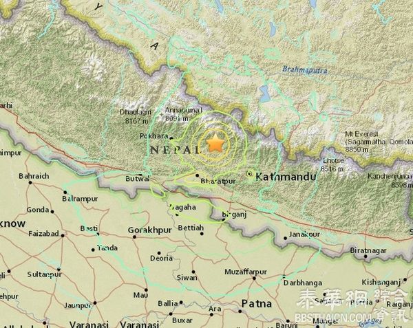 南亚80年来最强震袭击尼泊尔，已至少造成1500人遇难