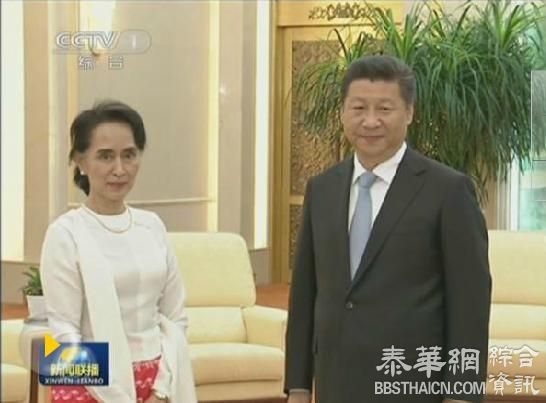 习近平会见昂山素季率领的缅甸全国民主联盟代表团