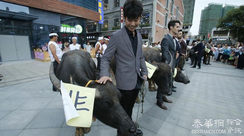 武汉外国男扮牛郎庆七夕