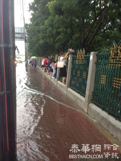 很辛苦！大雨下来之后 曼谷的他们是这样的过街的