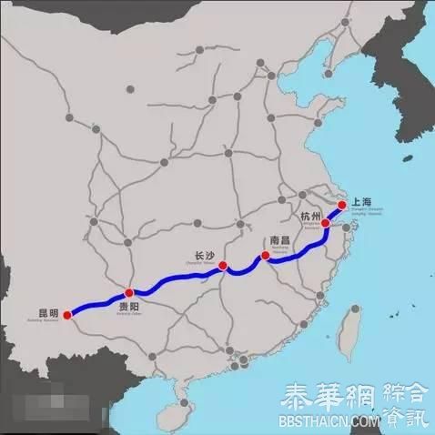 沪昆高铁明年底前通车，将成中国东西向线路里程最长高铁