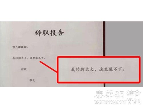 中国女记者霸气辞职信