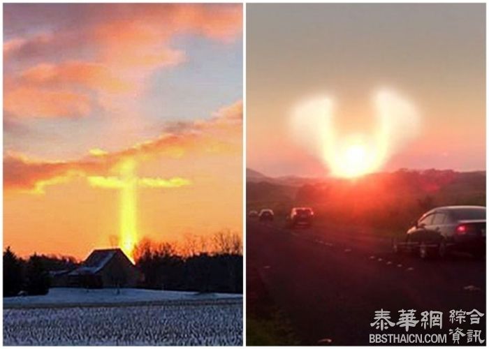 美国一日两异象　天空浮现十字架与天使