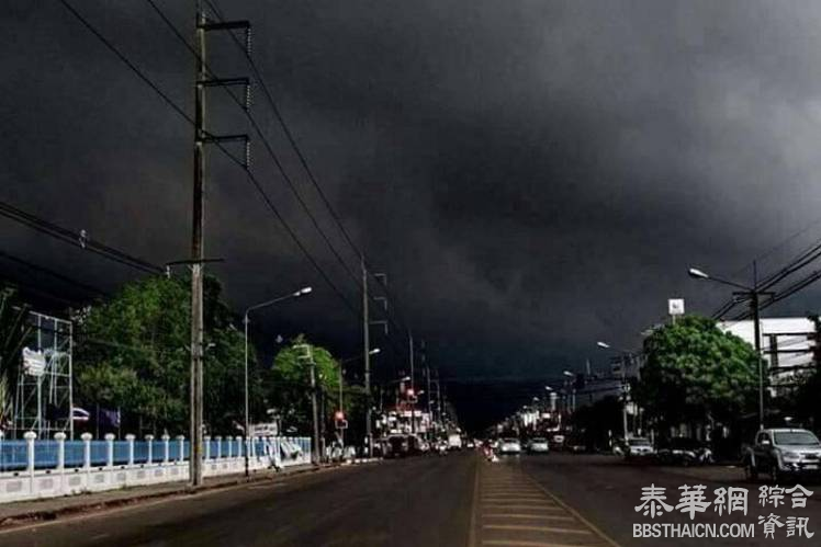沙功纳空遇热带风暴 黑得仿佛夜晚