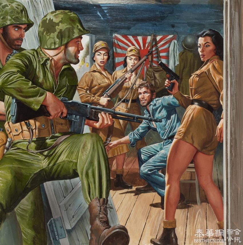 上世纪五六十年代美国漫画家绘制的战争题材插画