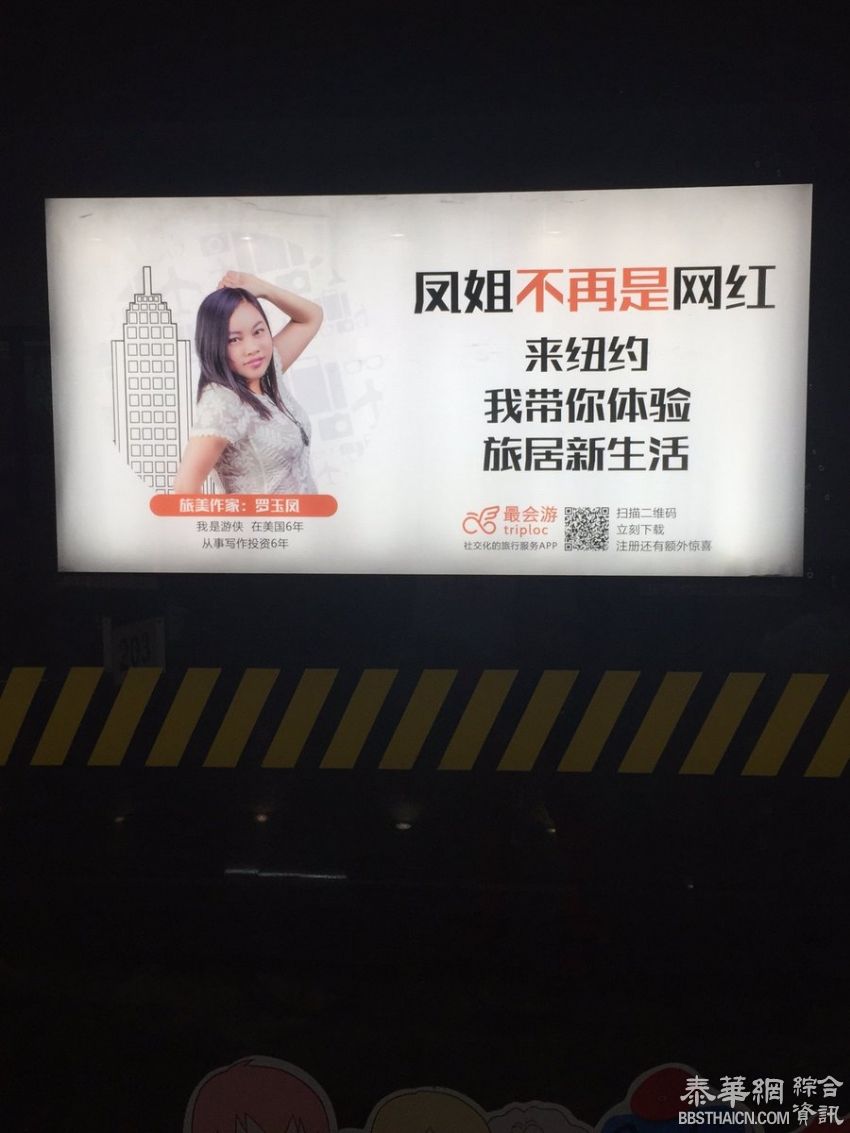 凤姐变身旅美作家 大幅广告现身地铁站(组图)