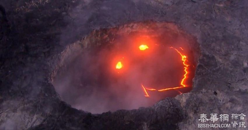 夏威夷基拉韦厄火山迎来三年内的首次喷发 岩浆酷似一个大大的笑脸