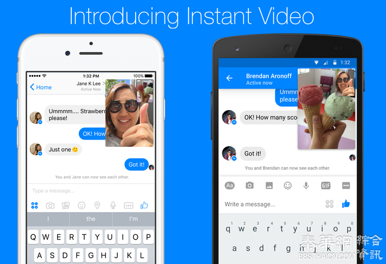 脸书Messenger新推即时视讯功能