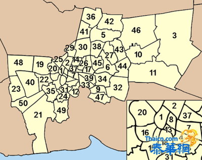 泰国曼谷地區名中文、英文、泰文 列表
